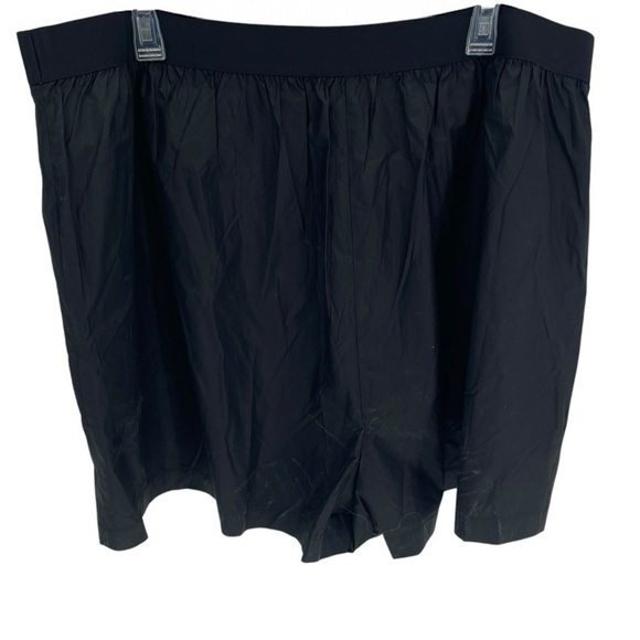 Good American Size 3X (6) Coated Cotton Poplin Shorts Black Elastic Waist - Picture 2 of 7